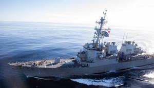 The destroyer USS John S. McCain was recently involved in a near-miss in the Middle East during a refueling.US Navy photo by Mass Communication Specialist Seaman John A. Miller