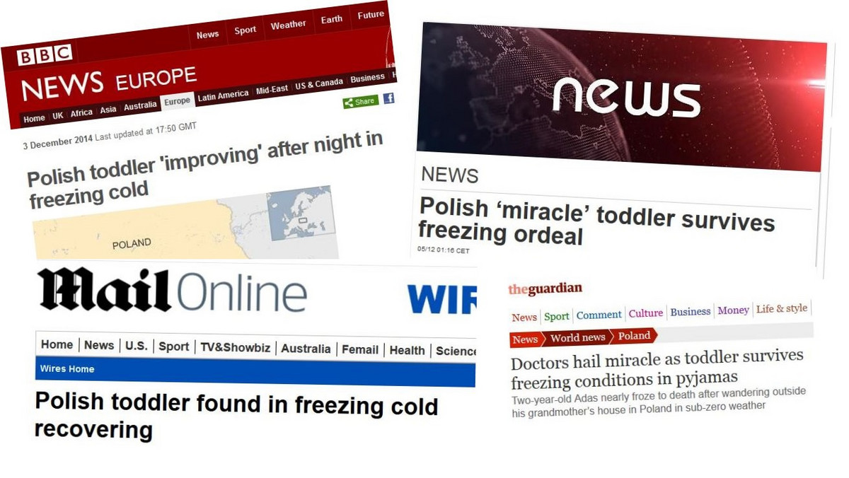 Światowe media zainteresowały się sprawą wybudzonego ze śpiączki 2-letniego Adama z podkrakowskich Racławic. O cudzie czytamy m.in. w "The Guardian", "Euronews", "Sun Herald" "BBC" czy "Le Parisien".