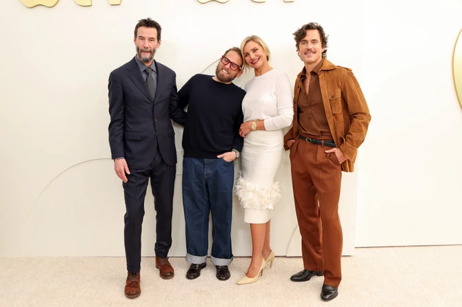 Kijanu Rivs, Džona Hil, Kameron Dijaz i Met Bomer