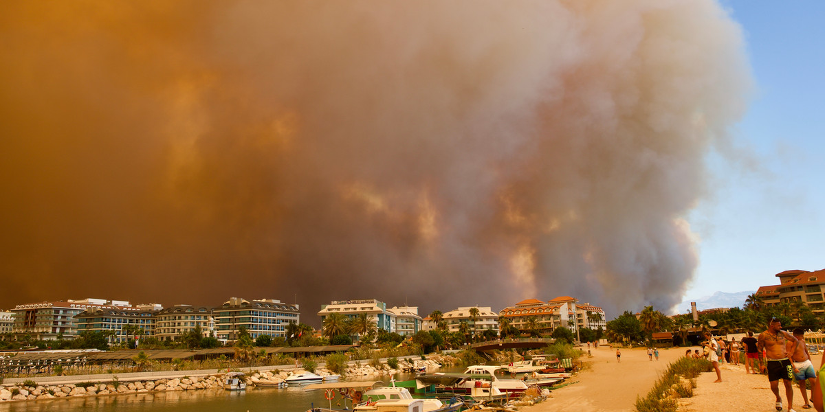 Na zdjęciu pożar lasu w Turcji w 2021 r. w turystycznym regionie Antalya