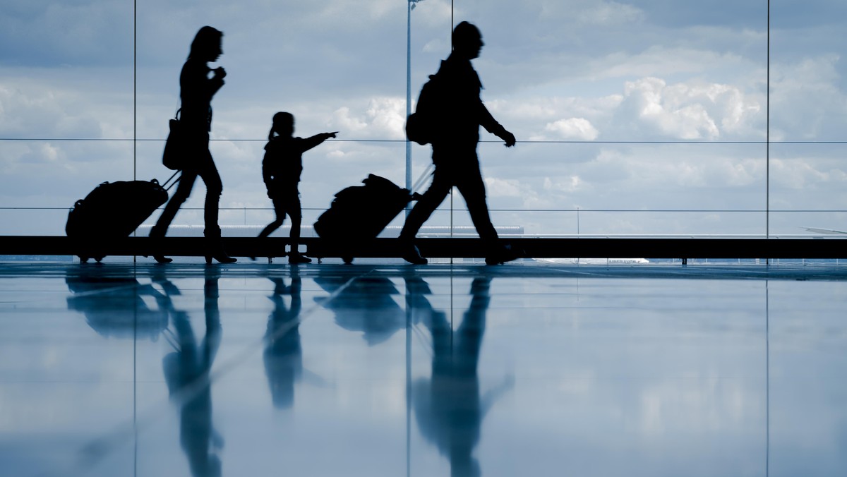 Family at the airport