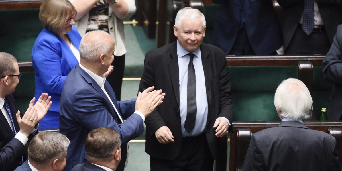 Jarosław Kaczyński w Sejmie.