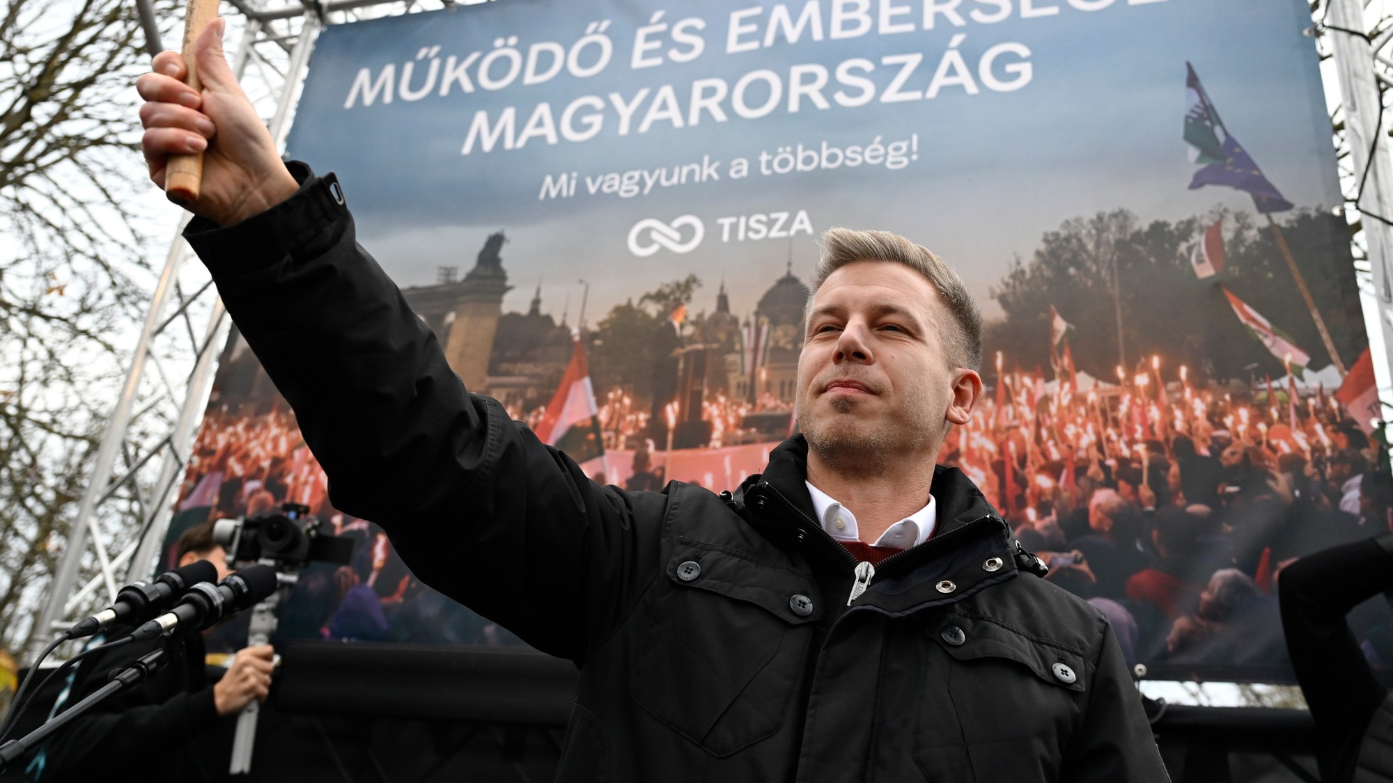 Predseda strany TISZA Péter Magyar. 