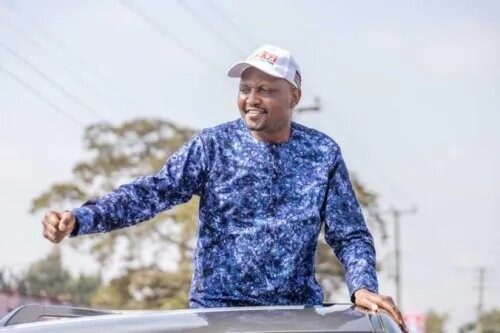 Moses Kuria ata a campaign rally