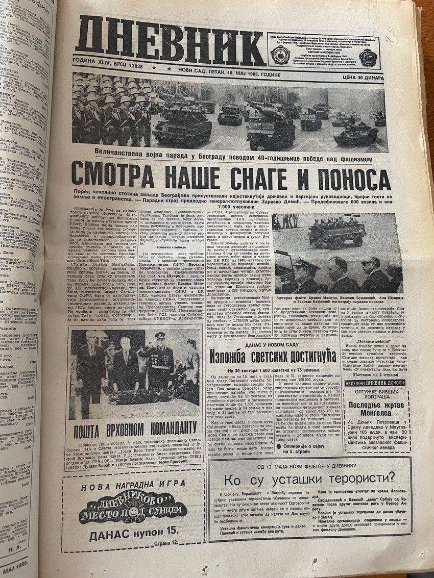 Dnevnik 10.maj 1985.