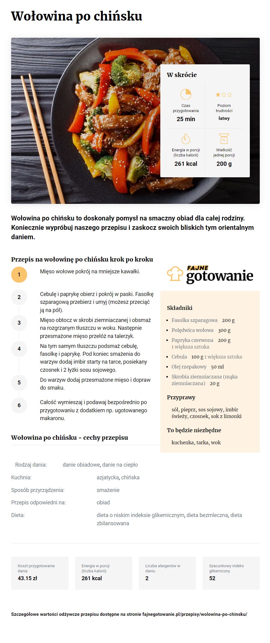 Wołowina po chińsku