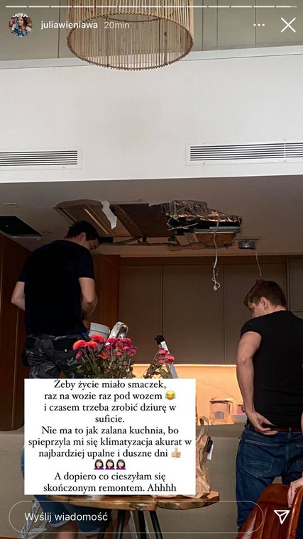 Julia Wieniawa żałuje, że jej kuchnia została zalana