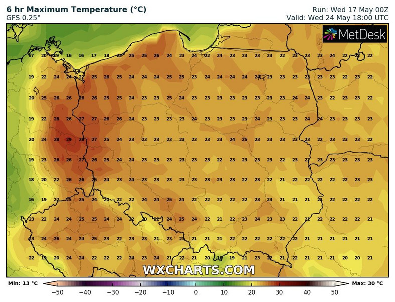 W przyszłym tygodniu na zachodzie możemy mieć blisko 30 st. C!