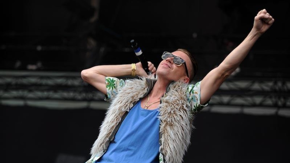 Ben Haggerty aka Macklemore na koncercie w Niemczech. fot. FELIX KAESTLE/ PAP/EPA.