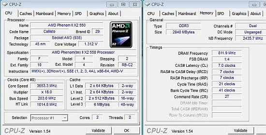 Podkręcony AMD Phenom II X2 550