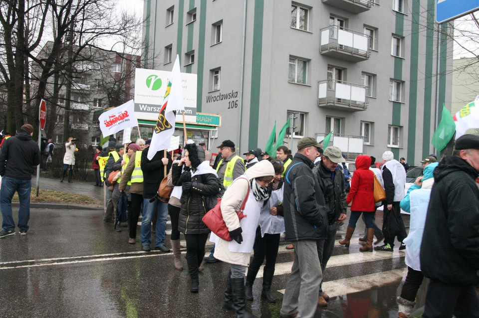 Górnicy protestujący na Śląsku