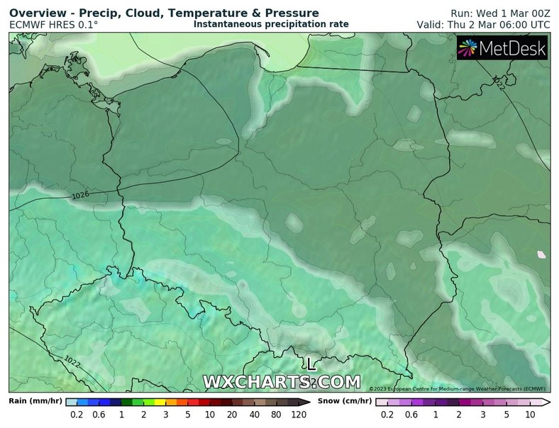 W części kraju dadzą się we znaki niskie chmury z drobnymi opadami.