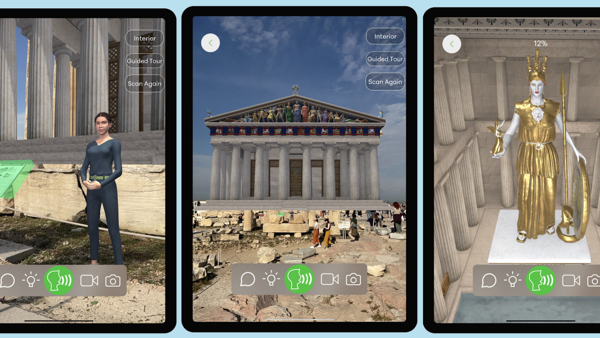 Zwiedzanie Akropolu w Atenach z pomocą rozszerzonej rzeczywistości