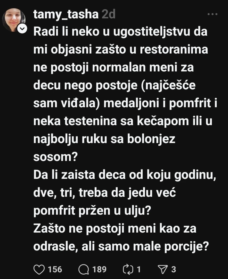 Objava koja je izazvala polemiku na "Threads-u"