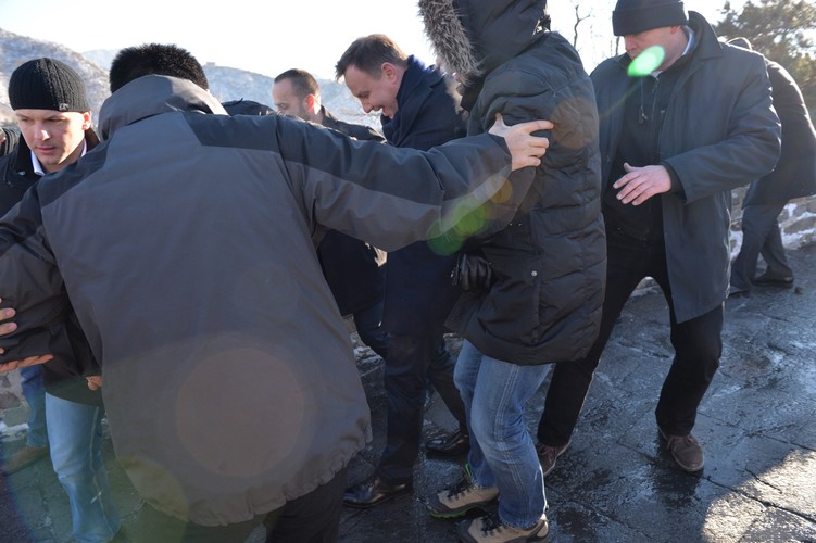 Andrzej Duda na Wielkim Murze Chińskim