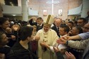 Pope Francis meet prisoners at Rebibbia's jail in Rome during the Holy Thursday