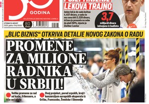 Blic naslovna strana za 18.8.