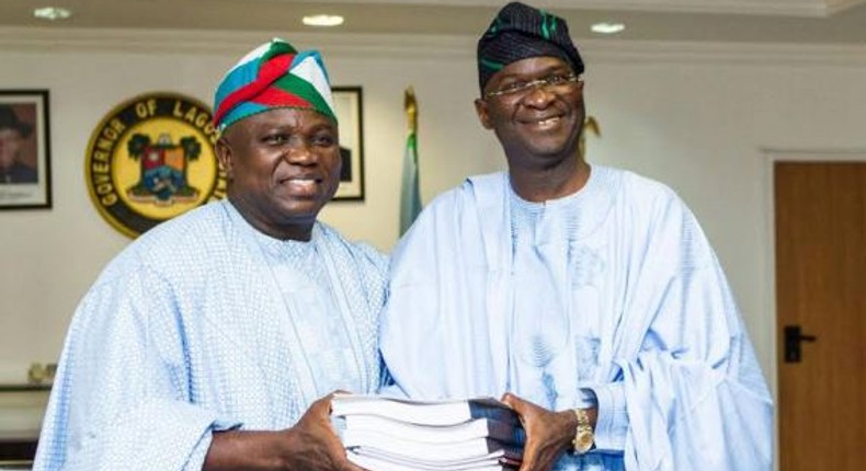 Lagos State Governor, Akinwunmi Ambode and predecessor, Babatunde Fashola