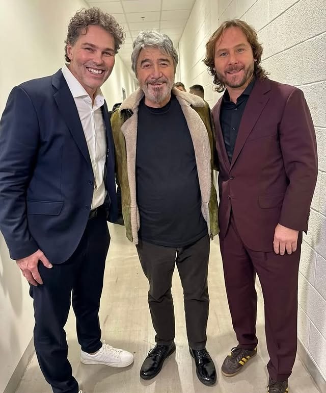 Jaromír Jágr, taliansky spevák Drupi a Pavel Nedvěd. 