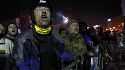 Ukraina Kijów Majdan Niepodległości protest