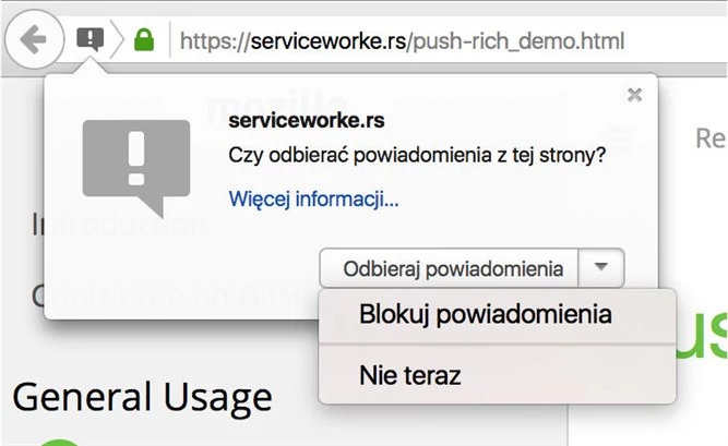 Firefox wspiera powiadomienia typu Push