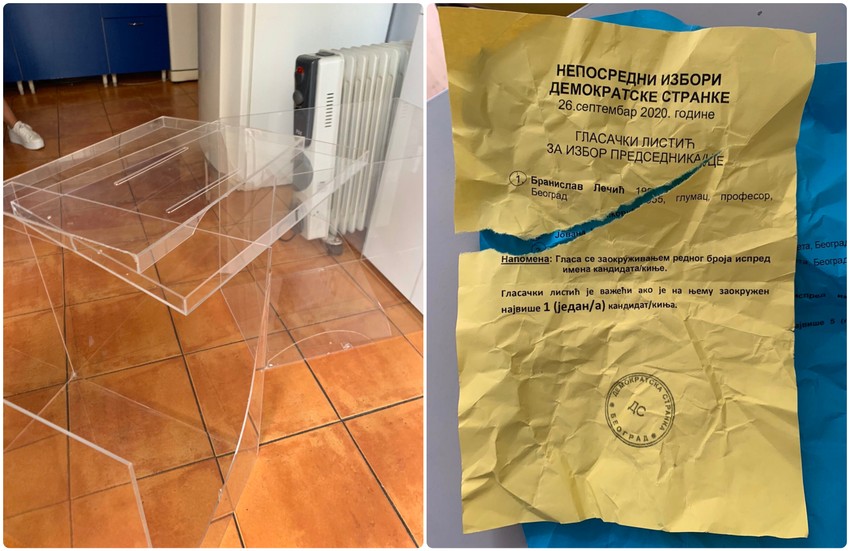 Polomljenje glasačke kutije i iscepani listići