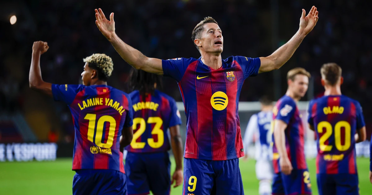 Lewandowski strzelił gola, ale zaliczył też fatalne "pudło". Szczęsny nie zachował czystego konta