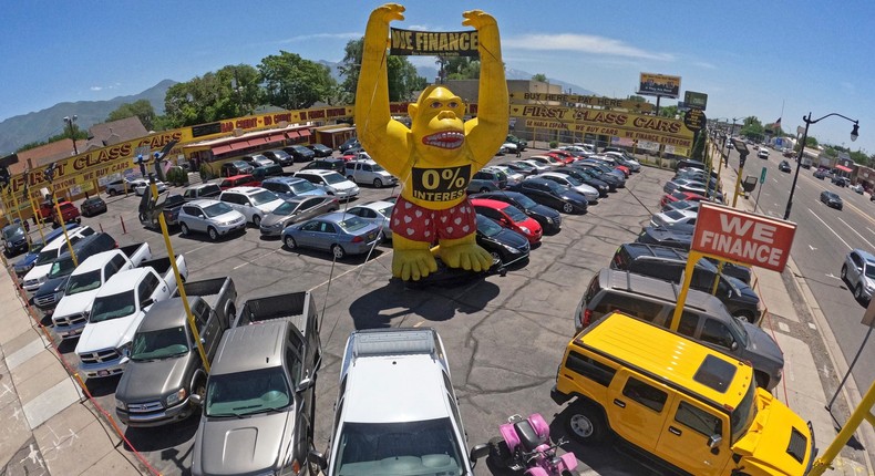 A used car lot is shown Friday, June 10, 2022, in Salt Lake City.