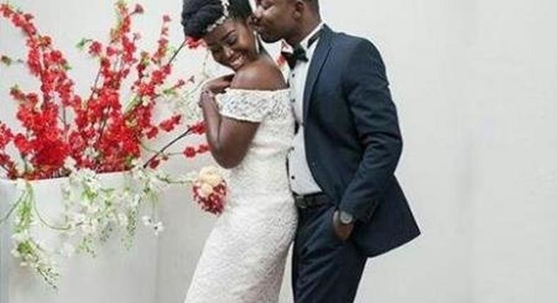 Ghanaian bride wears 'RED' sneakers on her big day [Photos]