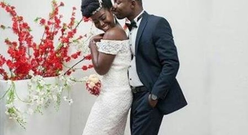 Ghanaian bride wears 'RED' sneakers on her big day [Photos]