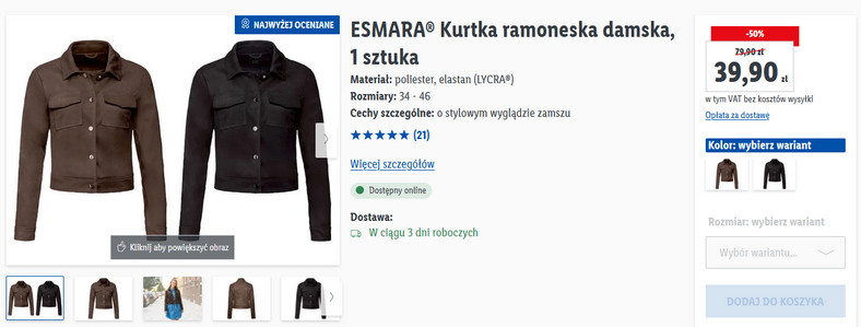 Lidl Esmara kurtka ramoneska damska