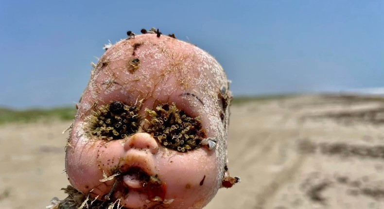 One of the baby dolls that washed up.Jace Tunnell/Mission-Aransas National Estuarine Research Reserve