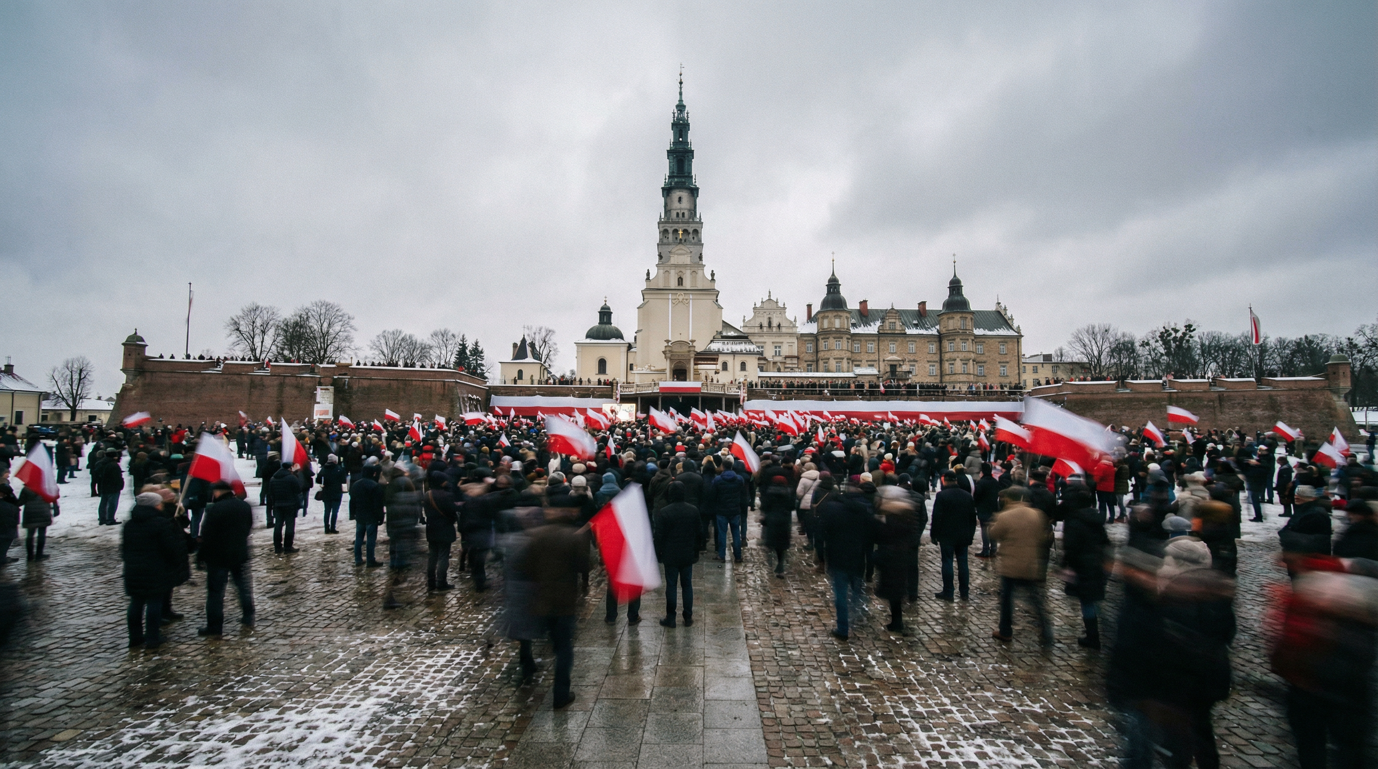 Nawrocki dostał szalik z Jezusem. Kibice skandowali: "Nasz prezydent!"