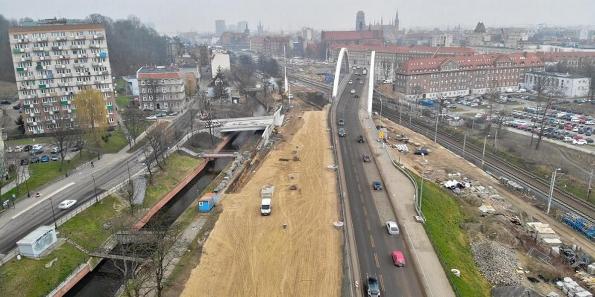 Budowa wiaduktu Biskupia Górka w Gdańsku