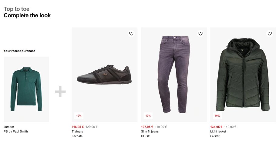 Rekomendacje w serwisie Zalando