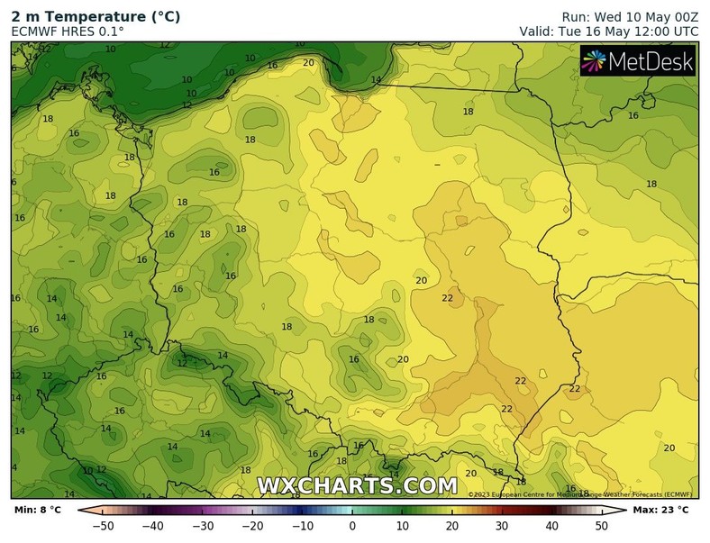 Temperatura w pierwszej połowie nowego tygodnia niejednokrotnie przekroczy 20 st. C