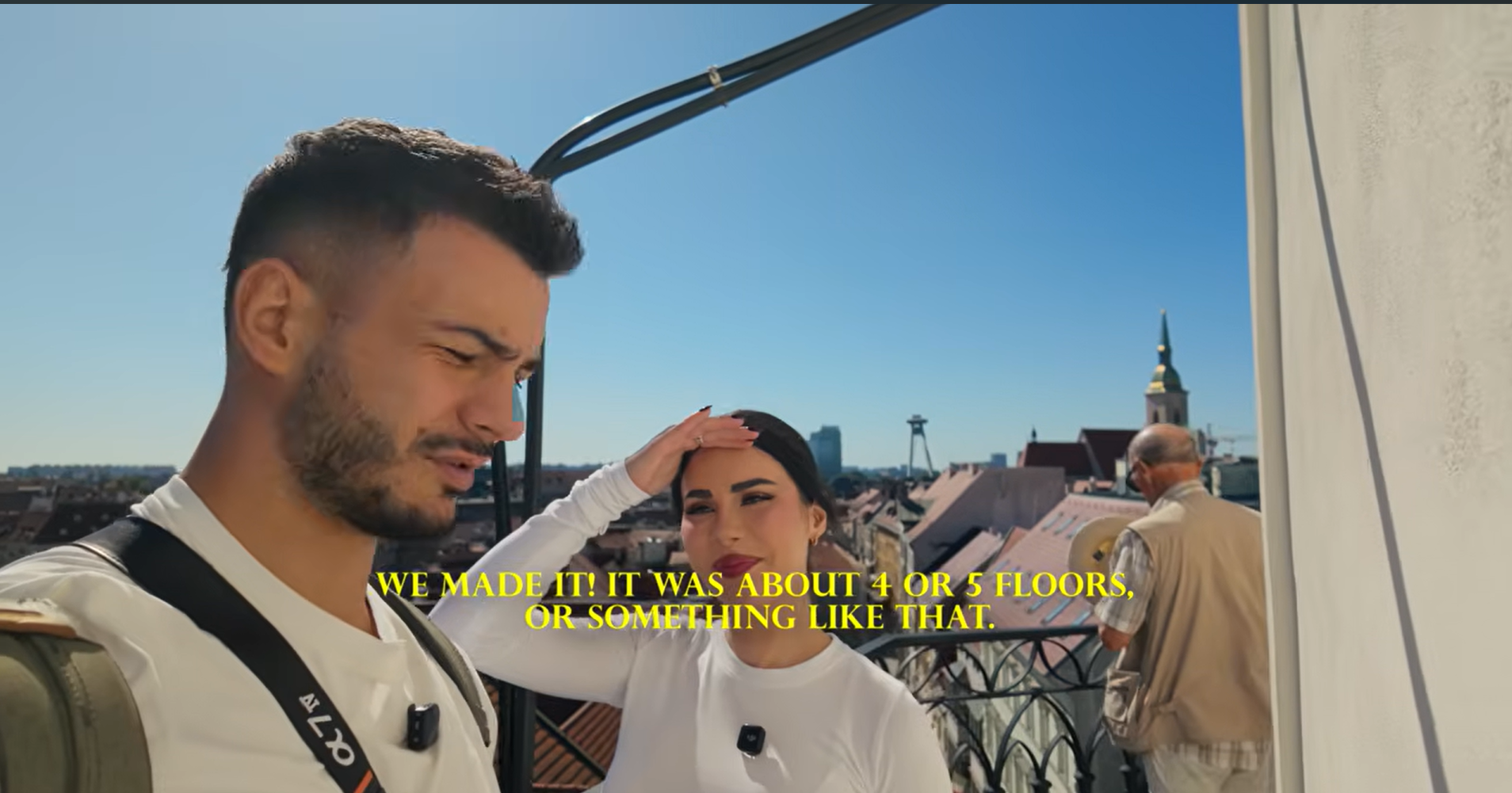 Cestovateľský pár Laura a Horia z Veľkej Británie v Bratislave. 