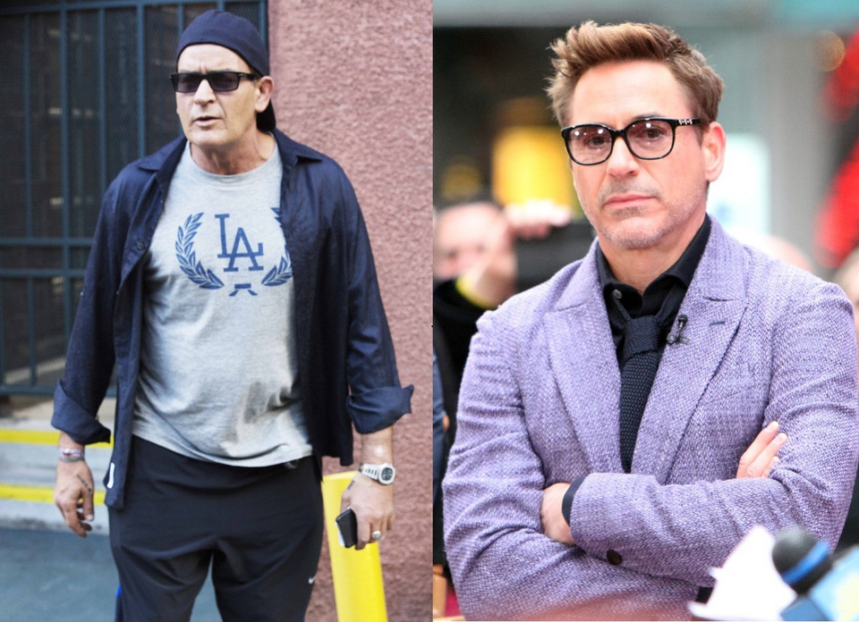 Charlie Sheen i Robert Downey Jr.