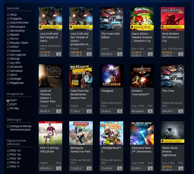 W PlayStation Store czeka na nas wodospad gier. Na niektóre tytuły są sezonowe zniżki