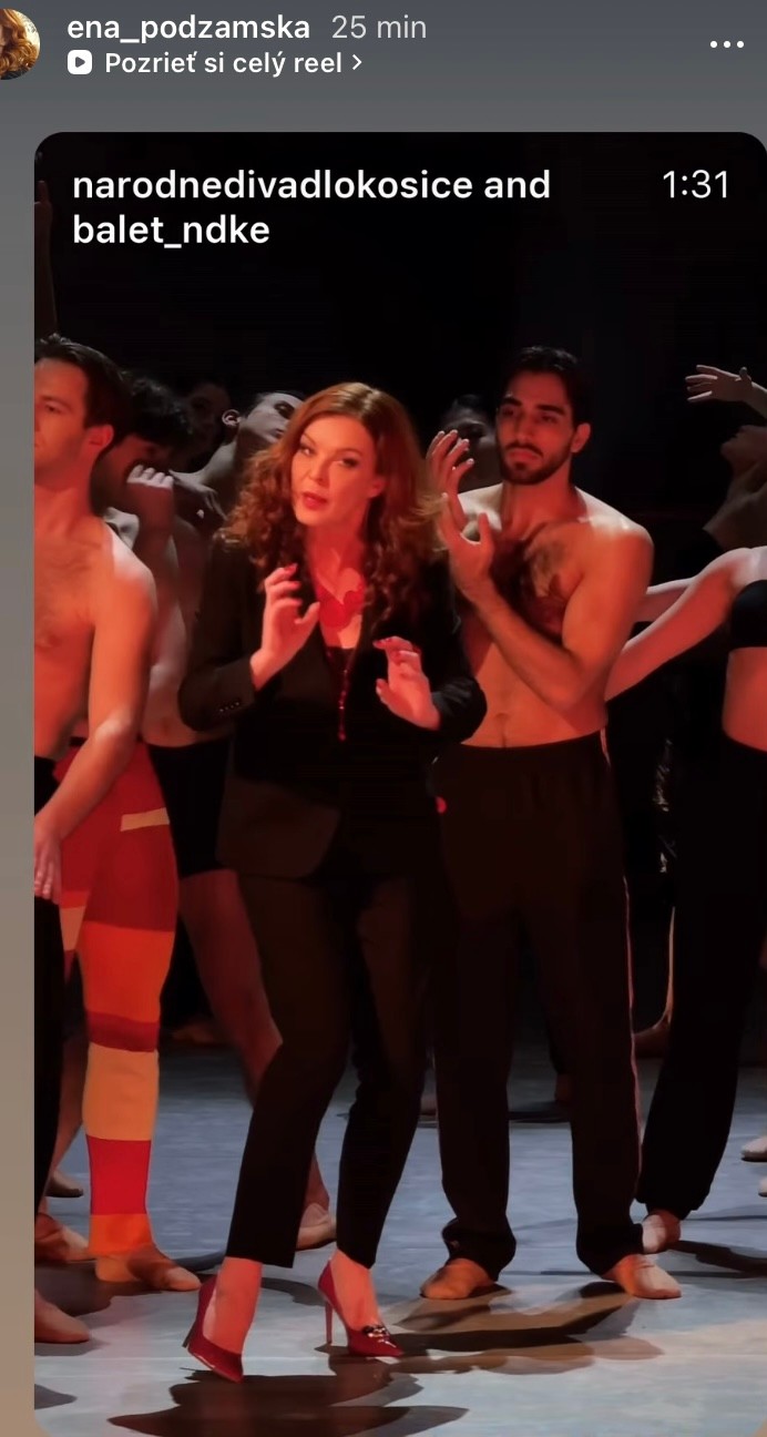 Elena Podzámska v baletnom predstavení Nočná skúška - Príprava na muzikál.