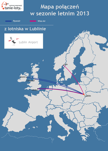 W sezonie zimowym działalność operacyjną rozpoczęło lotnisko w Lublinie. Z nowego portu lotniczego latają Wizz Air i Ryanair. W sezonie letnim lotnisko zyska jedno nowe połączenie do Liverpoolu. Wizz Air będzie latał do Londynu Luton i Oslo Torp, zaś Ryanair będzie obsługiwał loty do Liverpoolu, Londynu Stansted i Dublina.