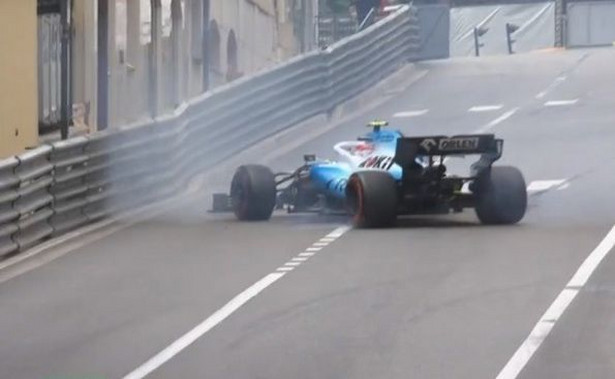 Kubica uderzył w barierkę. Wypadek polskiego kierowcy na treningu przed GP Monaco [WIDEO]