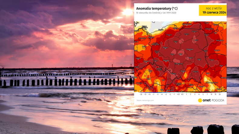 Nadchodzą tropikalne noce. Pojawią się problemy ze snem (screen: meteologix.com)