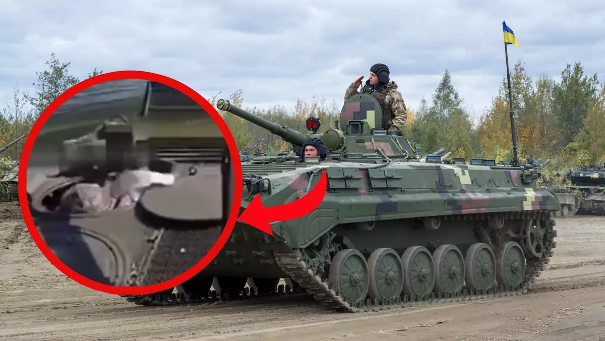Niespodziewany gość w ukraińskim BMP-1