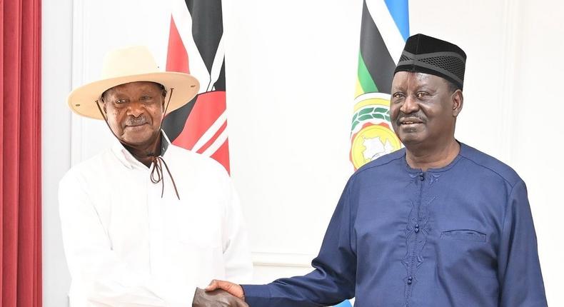 President Museveni with Raila Odinga