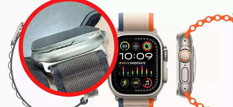 Tak wygląda "tytanowy" Apple Watch Ultra po zderzeniu z klamką. Koszmar