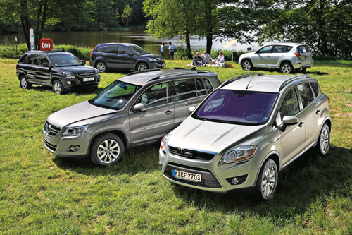 Ford Kuga kontra Honda CR-V, Kia Sportage, Toyota RAV4 i VW Tiguan - SUV-y z ograniczonym apetytem