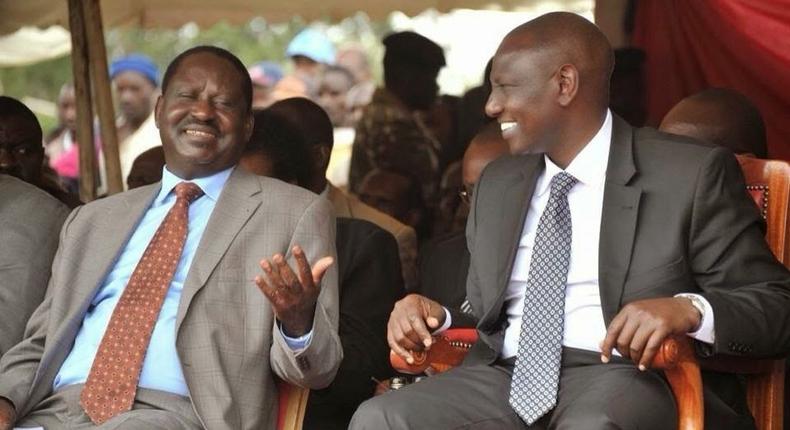 ODM leader Raila Odinga and deputy president William Ruto 