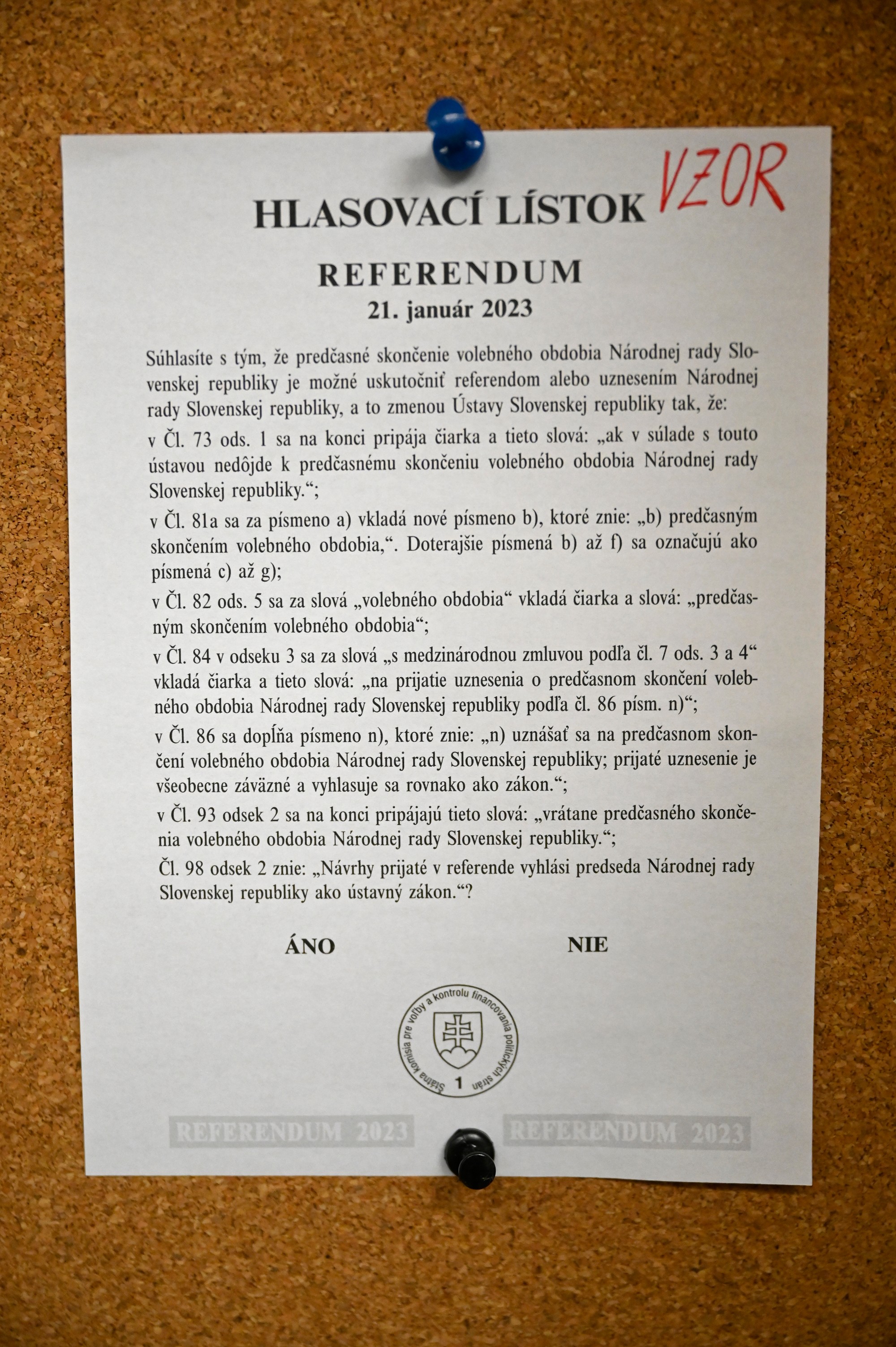 Referendum 2023: Vzor hlasovacieho lístka. 