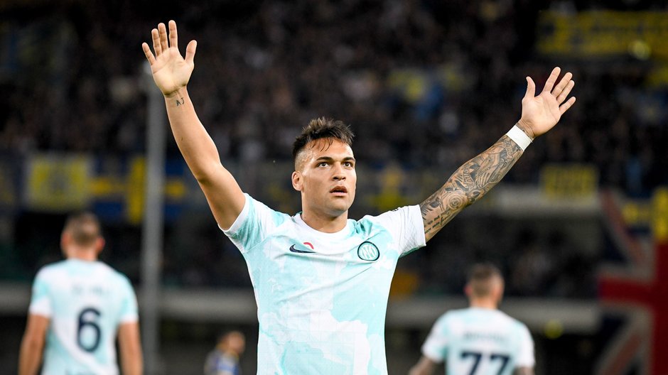 Lautaro Martinez podczas meczu Interu Mediolan z Hellasem Verona.